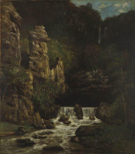 Gustave Courbet Landscape with Waterfall